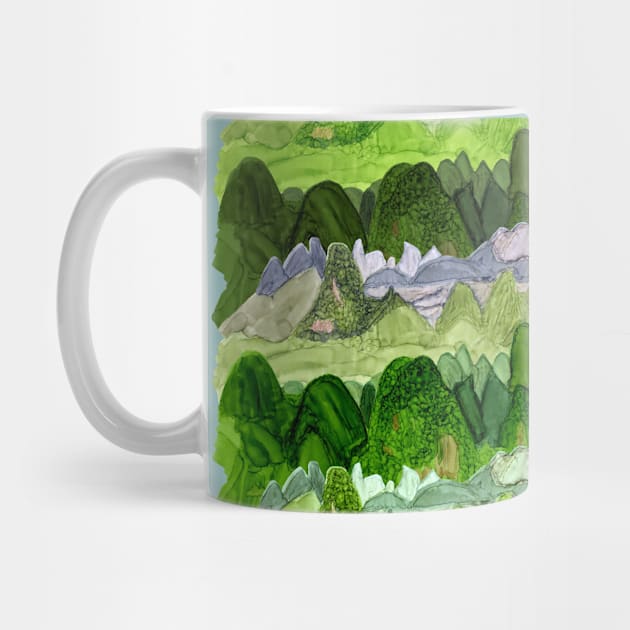 Green Mountains Pattern by MitaDreamDesign